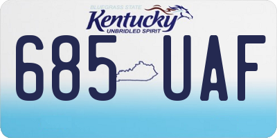 KY license plate 685UAF
