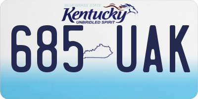 KY license plate 685UAK