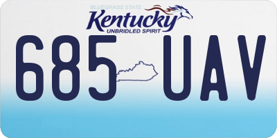 KY license plate 685UAV