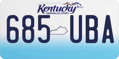 KY license plate 685UBA