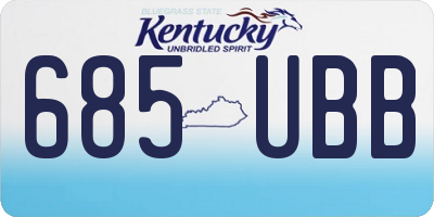 KY license plate 685UBB
