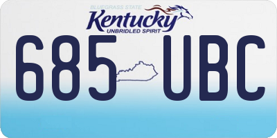 KY license plate 685UBC