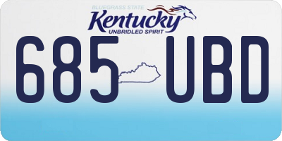 KY license plate 685UBD