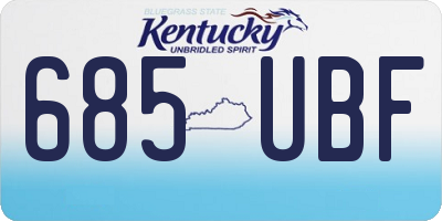 KY license plate 685UBF