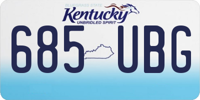 KY license plate 685UBG