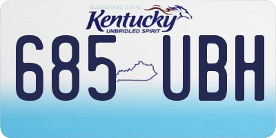 KY license plate 685UBH