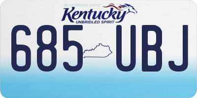 KY license plate 685UBJ