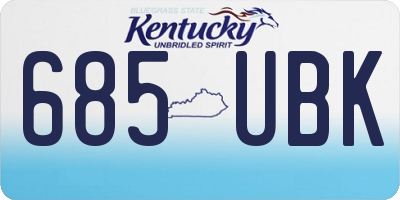KY license plate 685UBK
