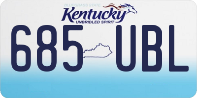 KY license plate 685UBL