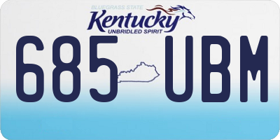 KY license plate 685UBM