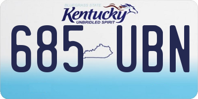 KY license plate 685UBN