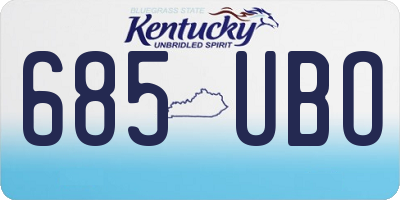 KY license plate 685UBO