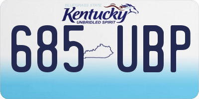 KY license plate 685UBP