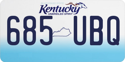 KY license plate 685UBQ