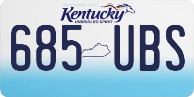 KY license plate 685UBS