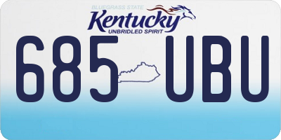 KY license plate 685UBU