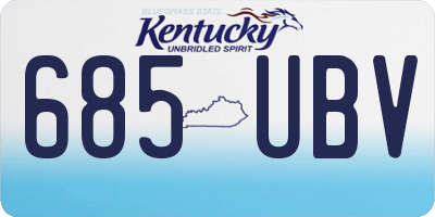 KY license plate 685UBV