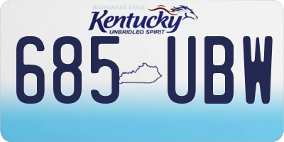 KY license plate 685UBW