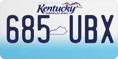 KY license plate 685UBX