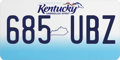 KY license plate 685UBZ