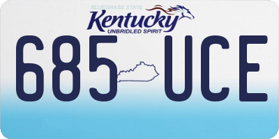 KY license plate 685UCE