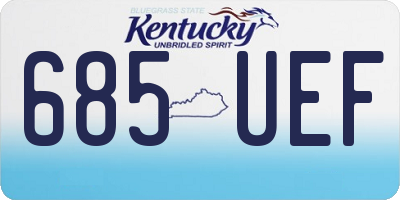 KY license plate 685UEF