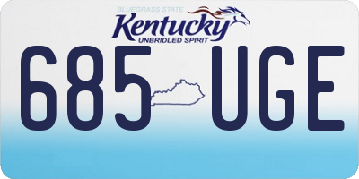 KY license plate 685UGE