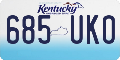 KY license plate 685UKO