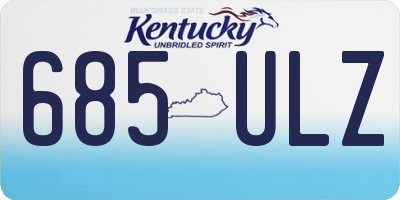KY license plate 685ULZ