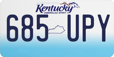 KY license plate 685UPY