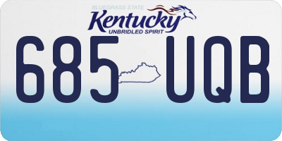 KY license plate 685UQB