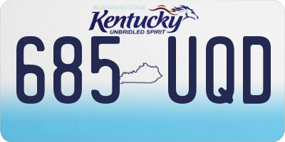 KY license plate 685UQD