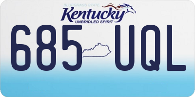KY license plate 685UQL