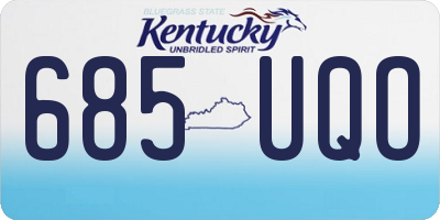 KY license plate 685UQO