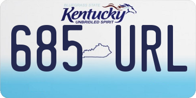 KY license plate 685URL