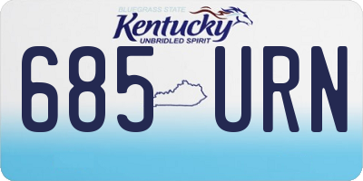 KY license plate 685URN