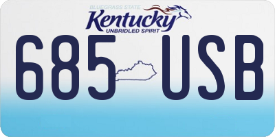 KY license plate 685USB