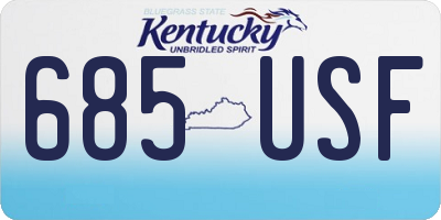 KY license plate 685USF