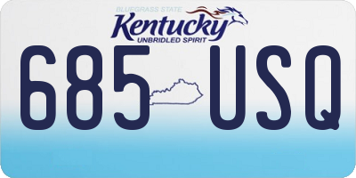 KY license plate 685USQ