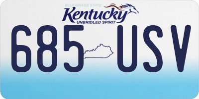 KY license plate 685USV