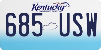 KY license plate 685USW