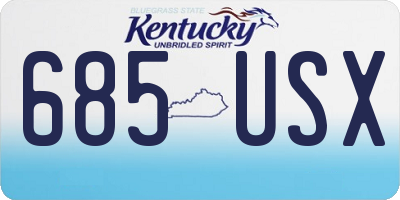KY license plate 685USX