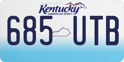 KY license plate 685UTB