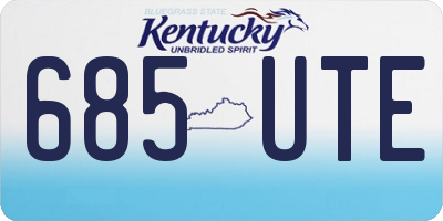 KY license plate 685UTE