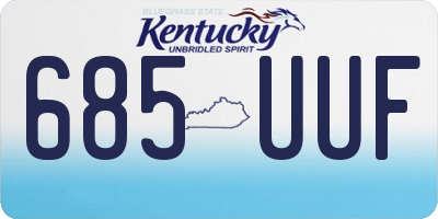KY license plate 685UUF