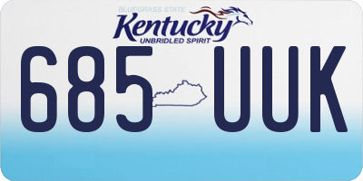 KY license plate 685UUK