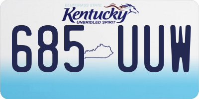 KY license plate 685UUW