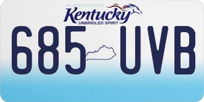 KY license plate 685UVB