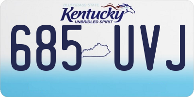 KY license plate 685UVJ