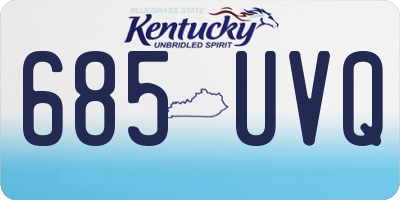 KY license plate 685UVQ
